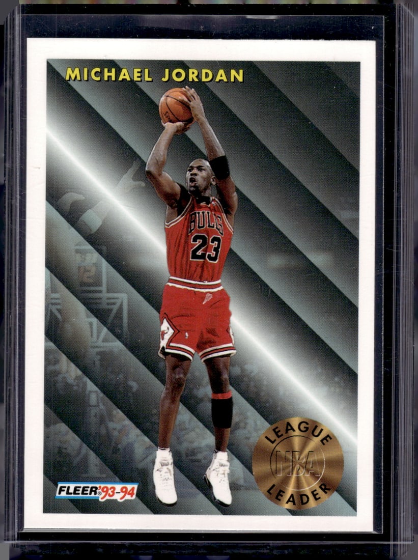 Michael Jordan League Leader 1993-94 Fleer #224 Chicago Bulls: Fleer Basketball NBA Trading & Sports Cards, NBA Championship & Hall of Fame Player Cards, Valuable Auction Memorabilia Lots Sold On Line, Old Sports Cards for Sale Near Me