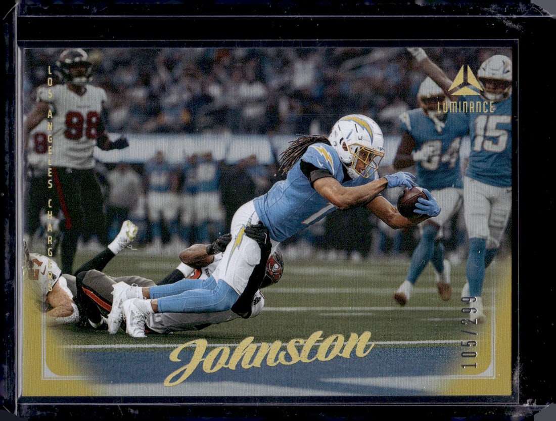 Quentin Johnston Gold /299 2025 Panini Luminance #86 Los Angeles Chargers: Panini Select, Prizm, Mosaic, Contenders, Zenith, Phoenix, Illusions, Absolute, Rookie NFL Sports Trading Cards, SP, SSP, Cards, Football Cards for Sale Near Me, Superbowl & Hall of Fame Player Cards,