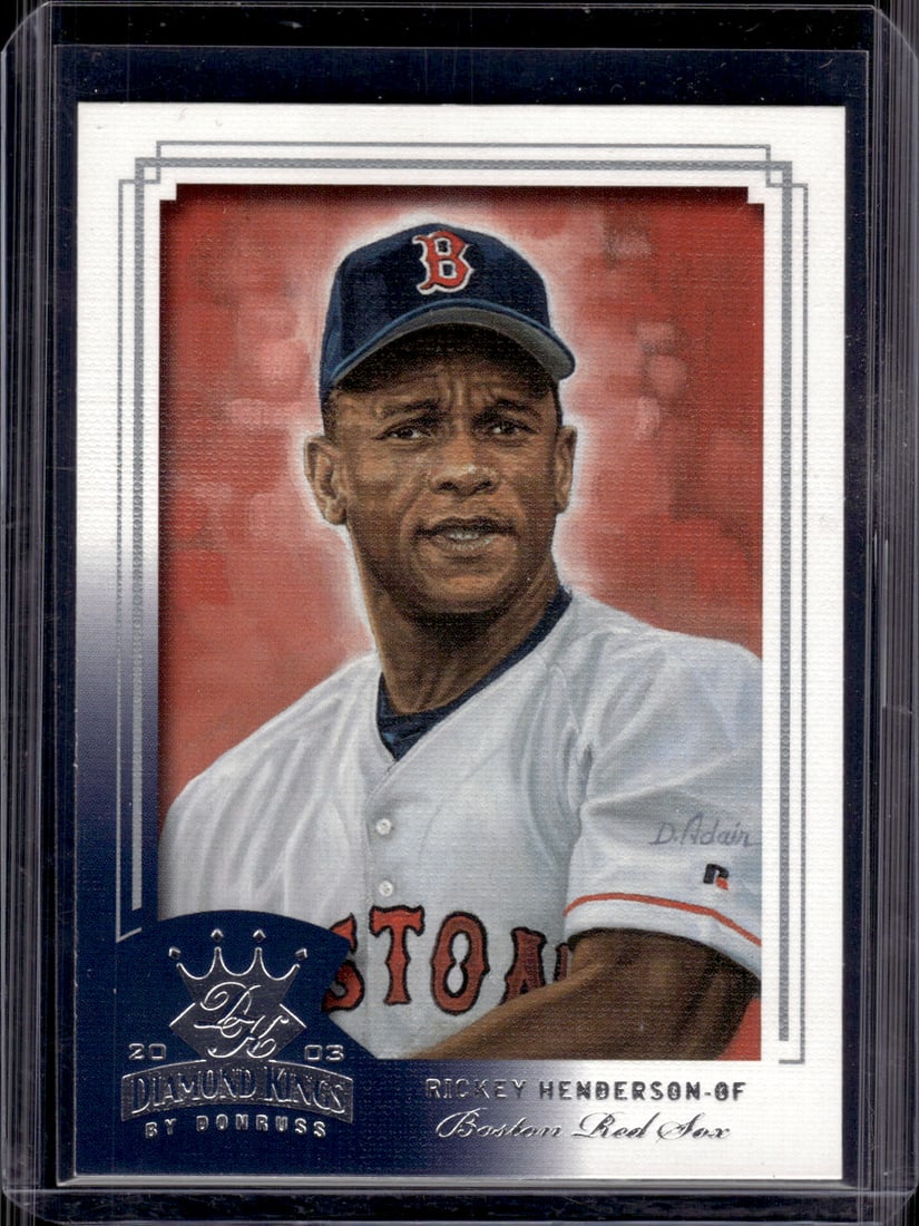 Rickey Henderson 2003 Diamond Kings #14 Red Sox, A's: Panini Baseball MLB Trading & Sports Cards, Sports Cards for Sale Near Me, Prizm, Mosaic, Select, SP, SSP, Auction Memorabilia Lots for Sale On Line, World Series & Hall of Fame Players