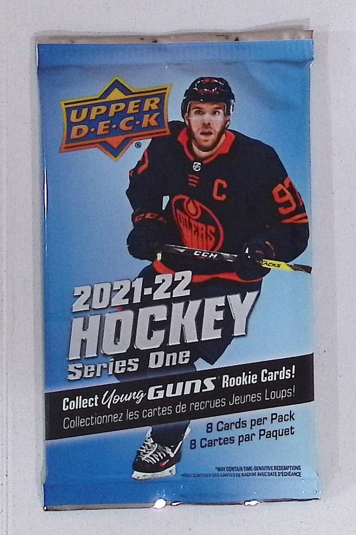 2021-22 Upper Deck Series 1 Hockey Card Factory Sealed Retail Box Pack - Young Guns Rookie Cards: Upper Deck Series 1 Hockey NHL Trading & Sports Cards, Rookie SP Cards, Stanley Cup & Hall of Fame Players, Connor McDavid, Alex Ovechkin, Sports Cards for Sale Near Me, Auction Memorabilia Lots For S