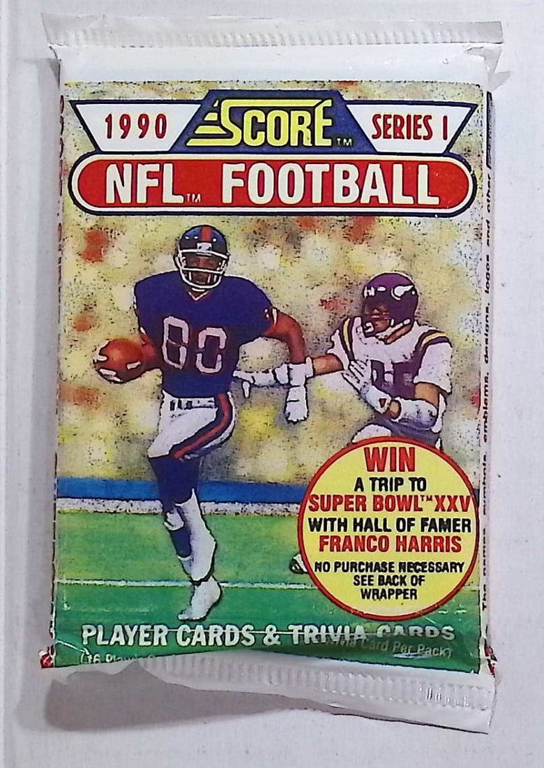 1990 Score Series 1 Vintage Football Card Factory Sealed Retail Box Pack Sports Card: Score Vintage Football Rookie NFL Trading & Sports Cards, Emmitt Smith, Bo Jackson, Barry Sanders, Joe Montana, Jerry Rice, Old Sports Cards for Sale Near Me, Super Bowl & Hall of Fame Players, Valuab