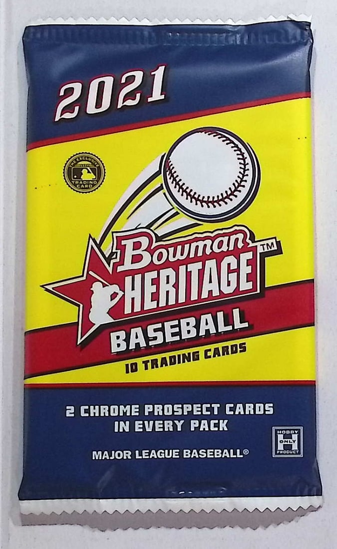 2021 Bowman HERITAGE SERIES 1 Baseball HOBBY BOX PACK, Sports Cards, MLB Trading Cards: Bowman Baseball MLB Trading & Sports Cards, World Series & Hall of Fame Players, Auction Lots for Sale On Line, Rookie & Prospect Cards, Refractors, Numbered, SSP, SP