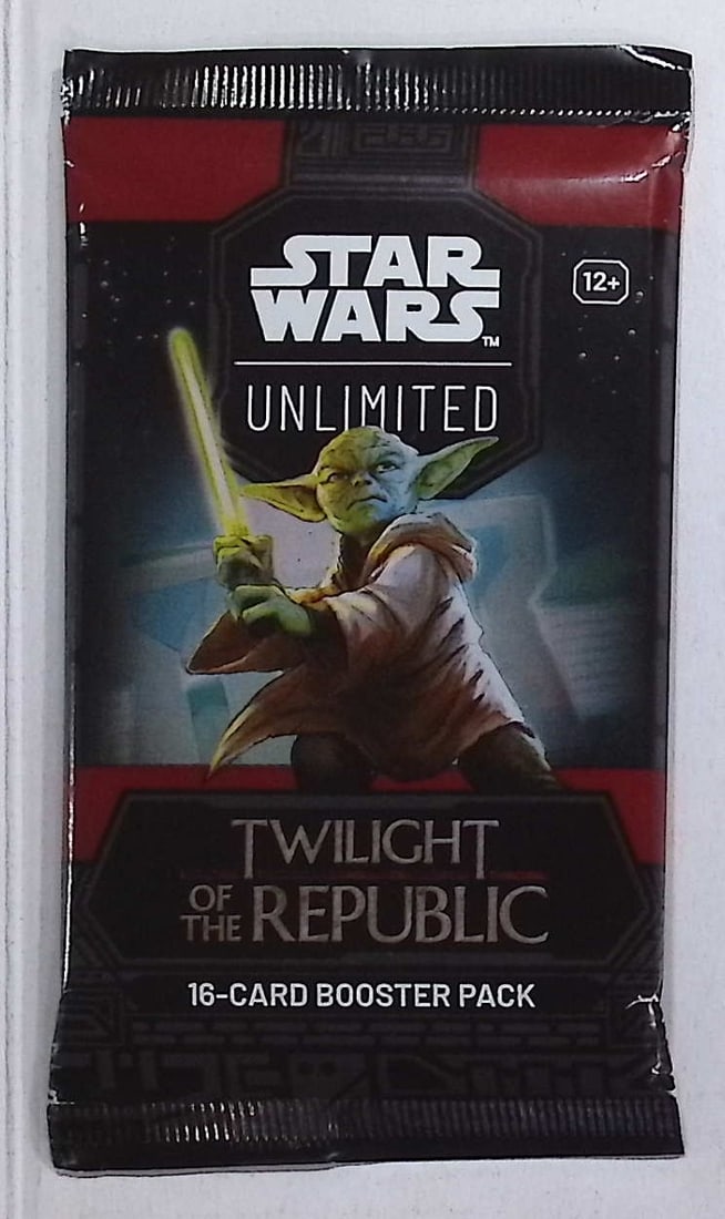 Star Wars Unlimited Twilights of the Republic 16 Card Booster Pack: 1 Rare or Legendary per Pack: Disney TCG, Trading Card Games, 1 Leader, 1 Base/Token, 9 Commons, 3 Uncommon, 1 Rare or Legendary, & 1 Premium Foil Card Per Pack. Darth Vader, Luke Skywalker, Princess Leia, Mandalorian, Yoda, Grogu