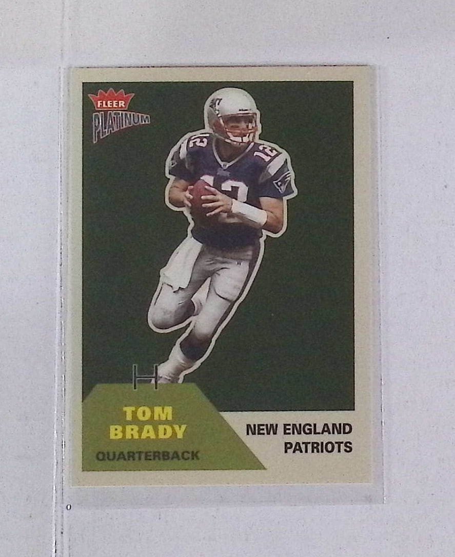 Tom Brady 2002 Fleer Platinum #2 2nd Year Card: Fleer Vintage Football NFL Trading Cards, Old Sports Cards for Sale Near Me, Hall of Fame & Super Bowl Player Cards, Auction Memorabilia Lots for Sale on Line