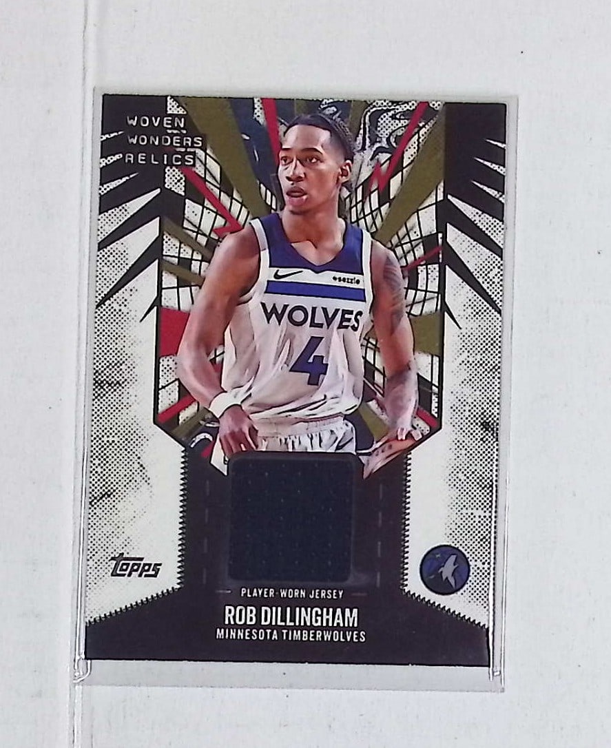 Rob Dillingham Player Worn Jersey Relic Woven Wonders 2025 Topps #WW-RD: Topps Basketball NBA Trading & Sports Cards, Sports Cards for Sale Near Me, Chrome, Refractor, SP, SSP, Valuable Auction Memorabilia Lots Sold On Line, NBA Championship & Hall of Fame Player Cards