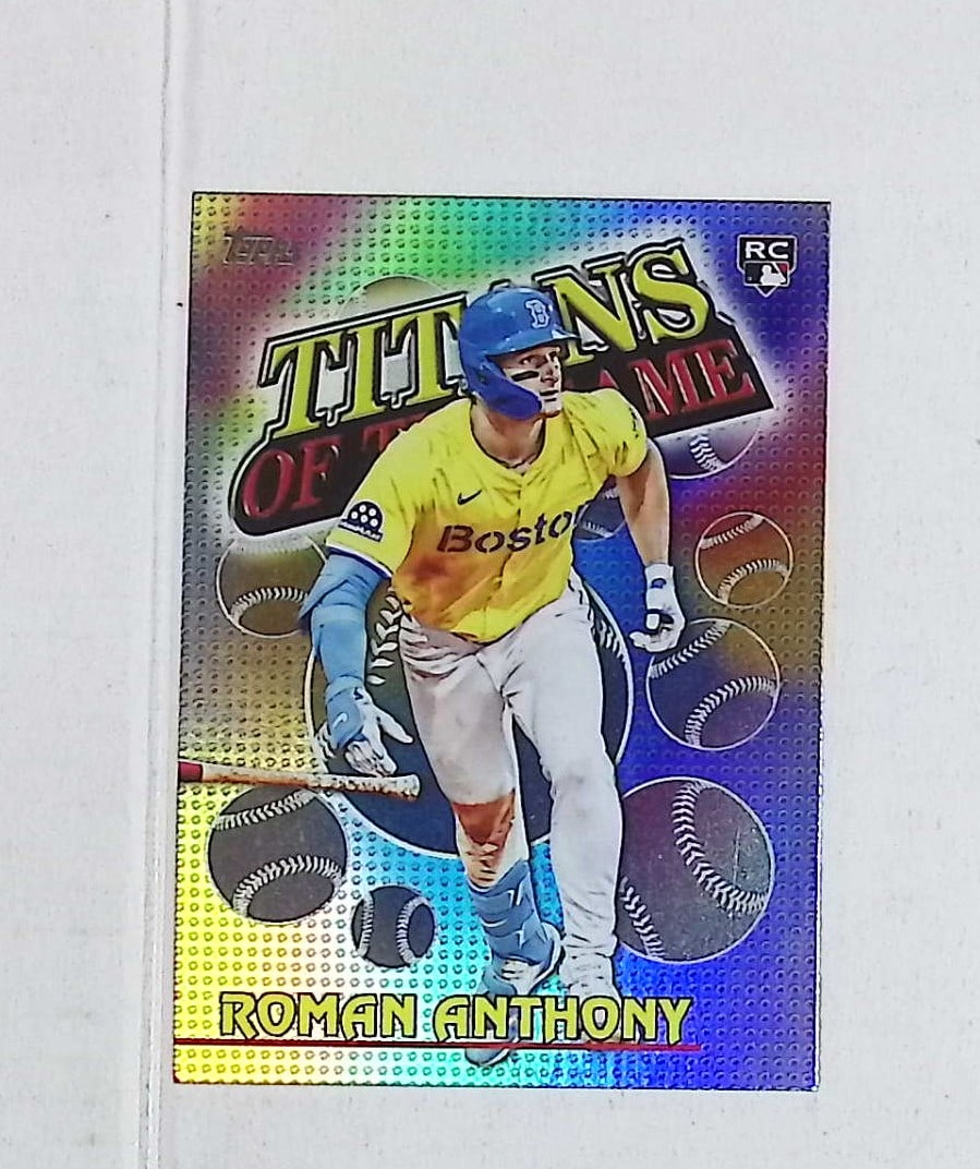 Roman Anthony Rookie Card Titans of the Game 2026 Topps Series 1 76th Anniversary #TOG-9: Topps Baseball MLB Trading & Sports Cards, Sports Cards for Sale Near Me, World Series & Hall of Fame Players Memorabilia, Refractors, X-Fractors, Numbered, SP, SSP, Valuable Auction Memorabilia Lots