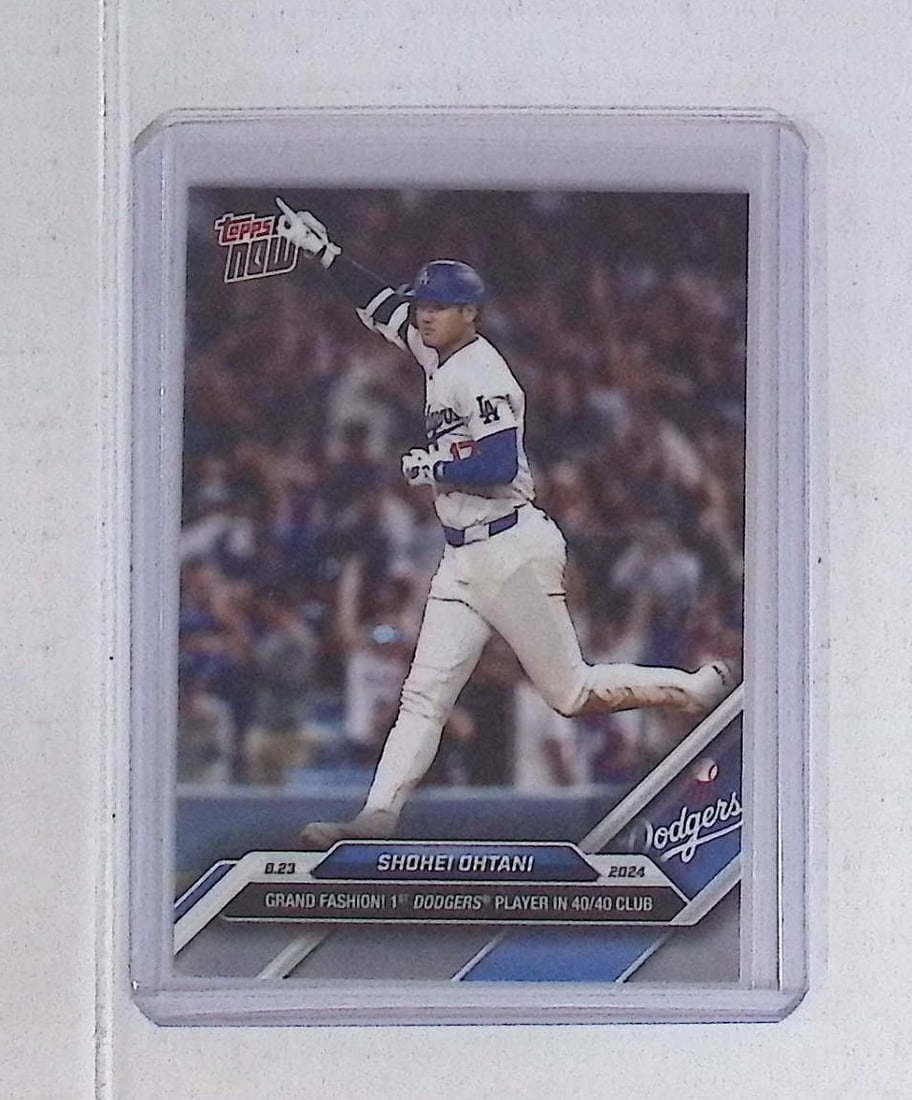 Shohei Ohtani 40/40 Club 08-23-2024 Reflective Topps Logo Back 2024 Topps Now #584: Topps Baseball MLB Trading & Sports Cards, Sports Cards for Sale Near Me, World Series & Hall of Fame Players Memorabilia, Refractors, X-Fractors, Numbered, SP, SSP, Valuable Auction Memorabilia Lots