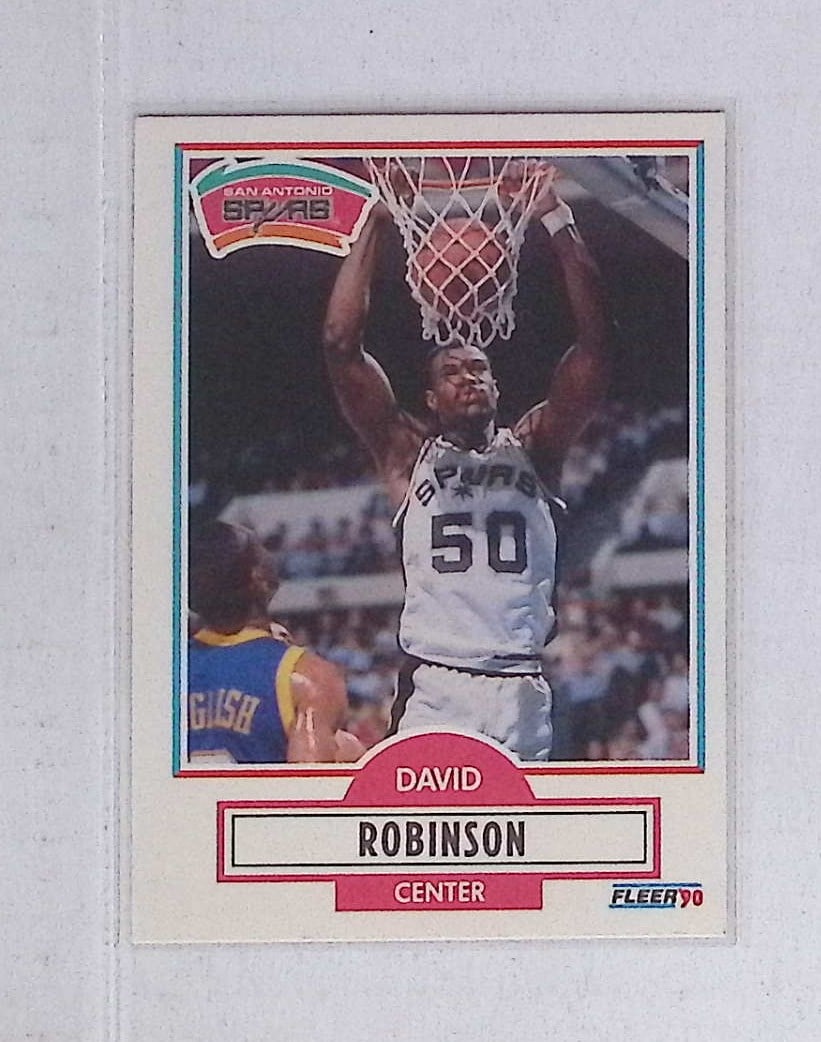 David Robinson Rookie Card 1990 Fleer #172: Fleer Vintage Basketball NBA Trading & Sports Cards, NBA Championship & Hall of Fame Player Cards, Valuable Auction Memorabilia Lots Sold On Line, Old Sports Cards for Sale Near Me