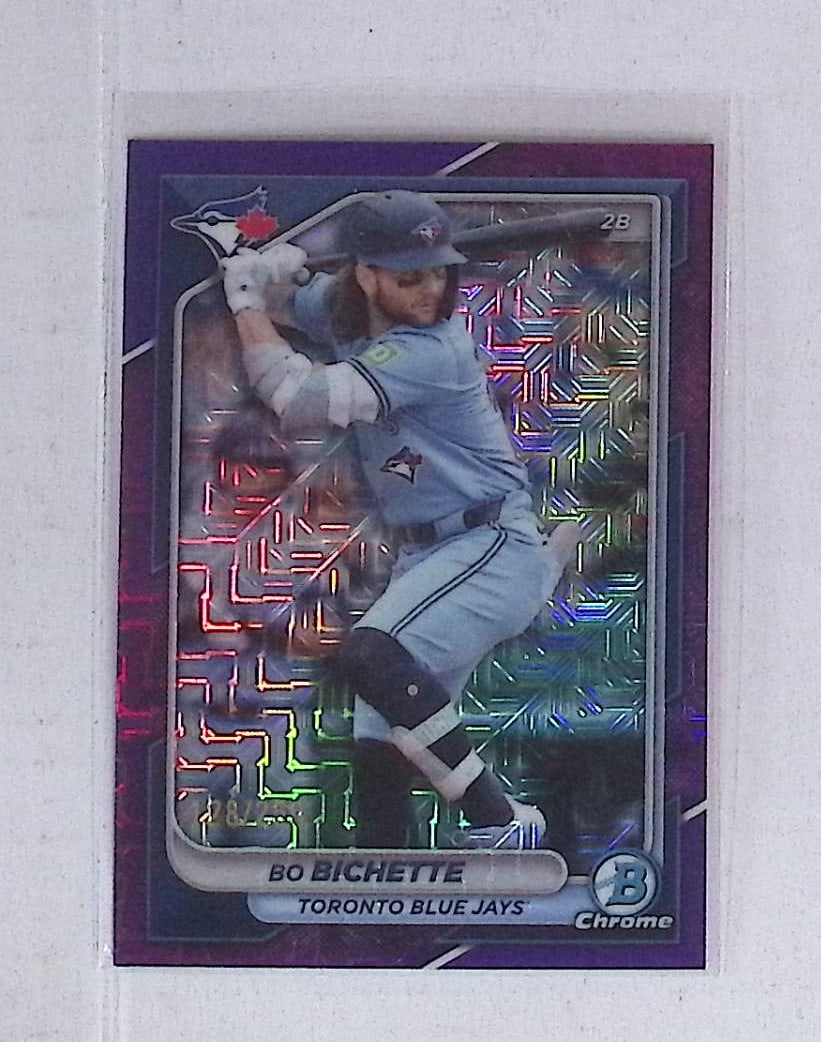 Bo Bichette 128/299 Purple Chrome Mojo Refractor 2024 Bowman Chrome #39: Bowman Baseball MLB Trading & Sports Cards, Sports Cards for Sale Near Me, World Series & Hall of Fame Players, SP, SSP, Chrome, 1st Bowman, Auction Memorabilia Lots Sold On Line