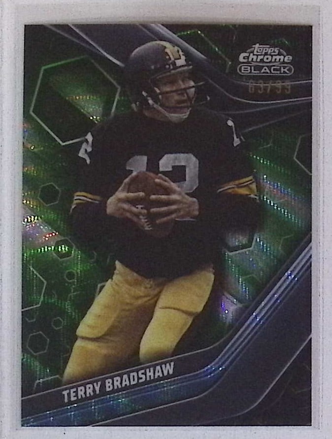Terry Bradshaw 83/99 2023 Topps Composite Chrome Black Green Refractor #141: Topps Football NFL Trading Sports Cards, Sports Cards for Sale Near Me, Super Bowl & Hall of Fame Player Cards, Resurgence, Composite, SP, SSP, Valuable Auction Memorabilia Lots For Sale On Line