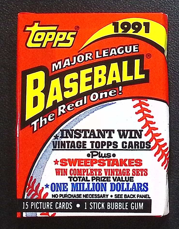 1991 Topps Vintage Baseball Cards Retail Box Wax Pack Sports Cards Rookie Cards (1 of 1)