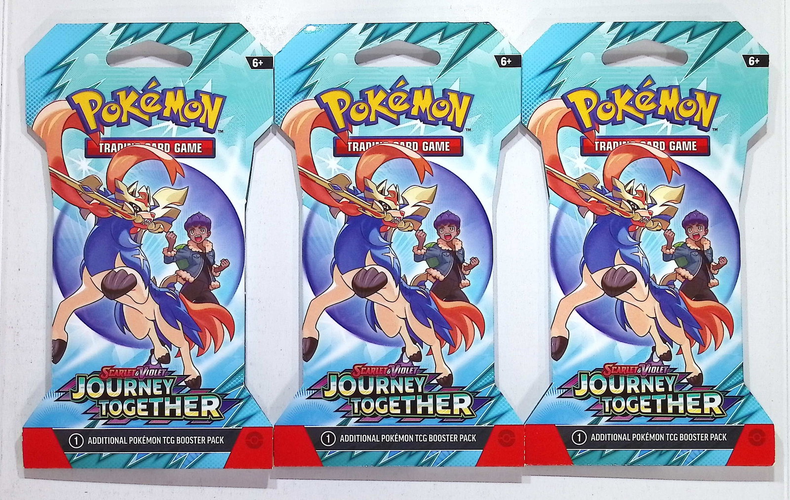 3 COUNT: 2025 Pokemon Journey Together Sleeved Booster Packs (1 of 1)