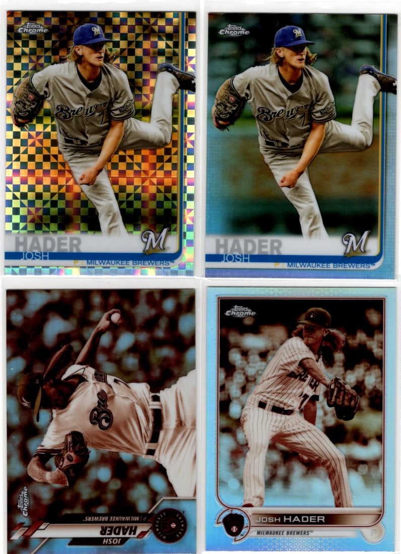 Lot of 4 Josh Hader Refractors & Xfractors. All Different, See Pictures (1 of 2)