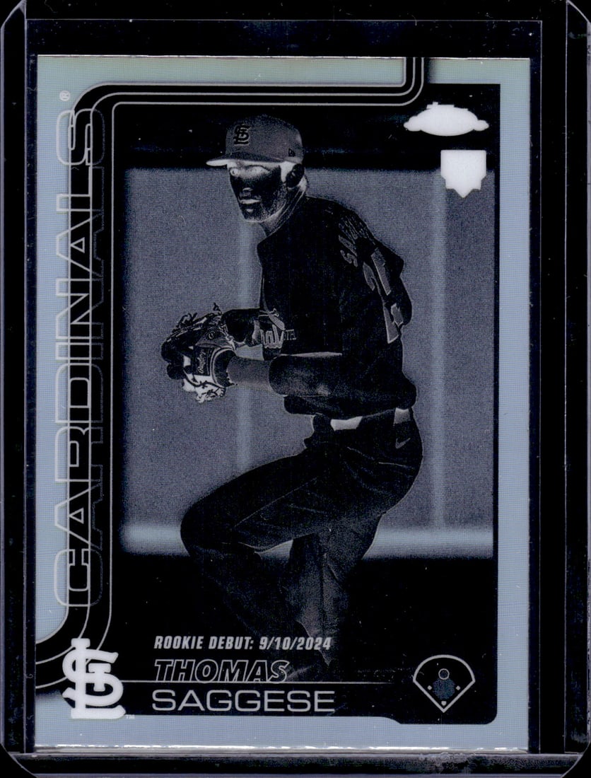 Thomas Saggese Rookie Card Negative Refractor SP 2025 Topps Chrome Update #USC157: Topps Baseball MLB Trading & Sports Cards, Sports Cards for Sale Near Me, World Series & Hall of Fame Players Memorabilia, Refractors, X-Fractors, Numbered, SP, SSP, Valuable Auction Memorabilia Lots