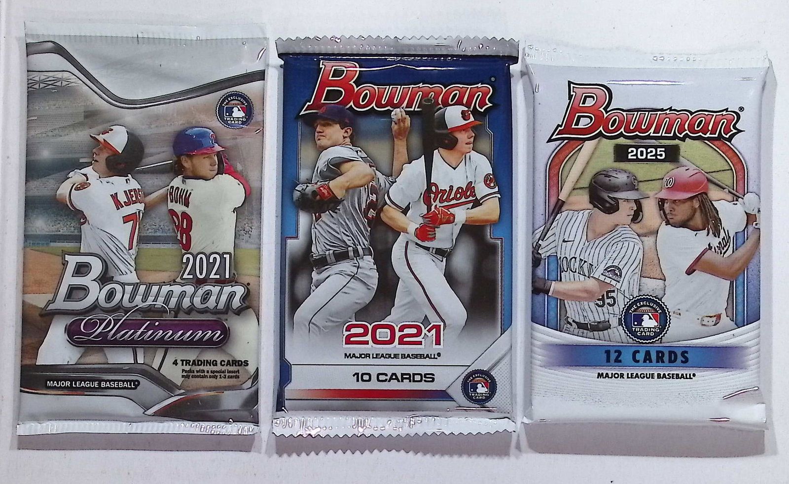 Bowman Baseball Blaster Box Tripe Pack: 2 - 2021 Bowman & 1 - 2025 Bowman (1 of 1)