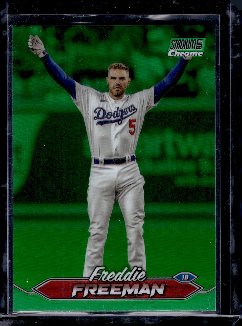 Freddie Freeman Green Refractor 2024 Topps Stadium Club Chrome #129 Dodgers: Topps Baseball MLB Trading & Sports Cards, Sports Cards for Sale Near Me, World Series & Hall of Fame Players Memorabilia, Refractors, X-Fractors, Numbered, SP, SSP, Valuable Auction Memorabilia Lots