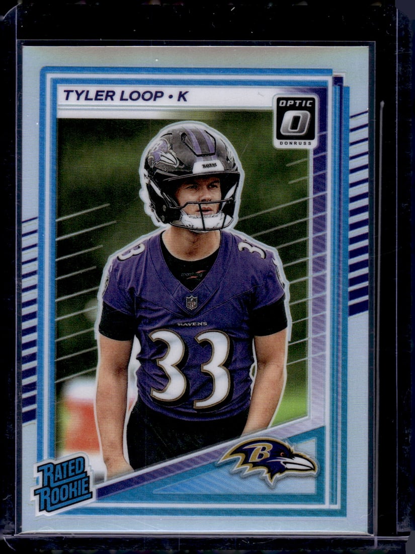 Tyler Loop Rookie Card Holo Prizm 2025 Donruss Optic #227 Baltimore Ravens (1 of 2)