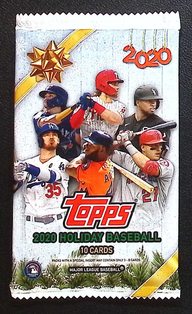 2020 Topps Holiday Baseball Mega Box Pack - MLB Trading Card: Topps Baseball MLB Trading & Sports Cards, Memorabilia, Sports Cards for Sale Near Me, World Series & Hall of Fame Players, Auction Lots for Sale on Line, Refractors, SP, Chrome, X-Fractors, Numbered