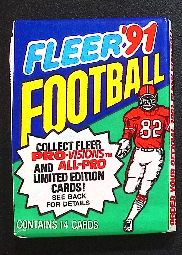 1991 Fleer Football Cards Retail Box Wax Pack Sports Cards Rookie Cards (1 of 1)
