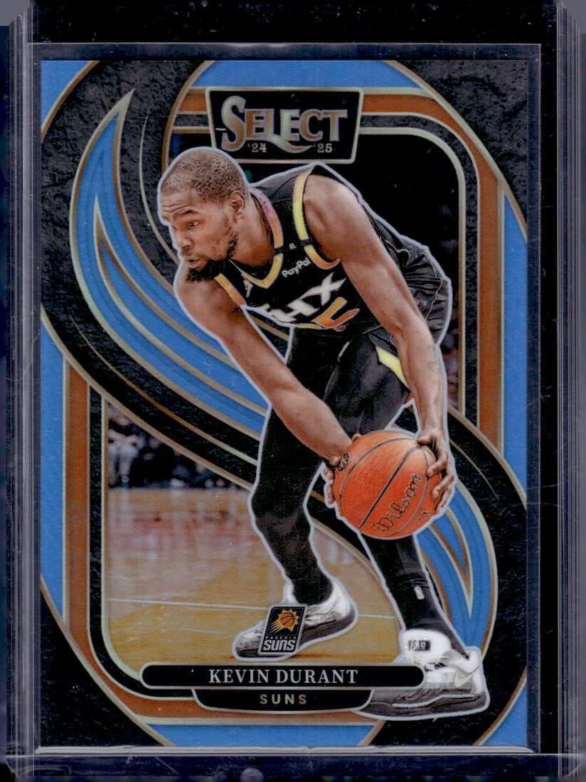 Kevin Durant Light Blue Prizm /299 2024-25 Select #127: Panini Select, Prizm, Mosaic, Contenders, Revolution, Phoenix, NBA Hoops, Rookie NFL Sports Trading Cards, Silver, SP, SSP, Wave Prizms, Numbered Cards, Basketball sports Cards for Sale Near Me, NBA C