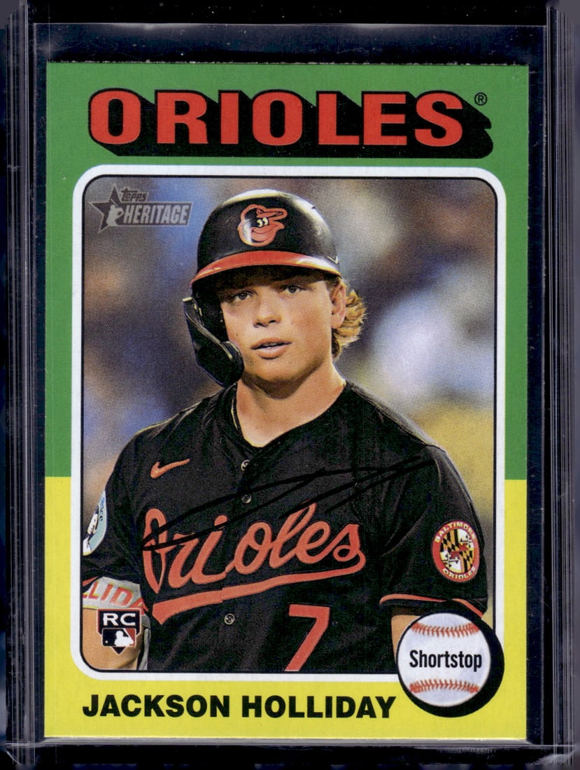 Jackson Holliday Rookie Card 2024 Topps Heritage High Number #692 Baltimore Orioles: Topps Baseball MLB Trading & Sports Cards, Sports Cards for Sale Near Me, World Series & Hall of Fame Players Memorabilia, Refractors, X-Fractors, Numbered, SP, SSP, Valuable Auction Memorabilia Lots 