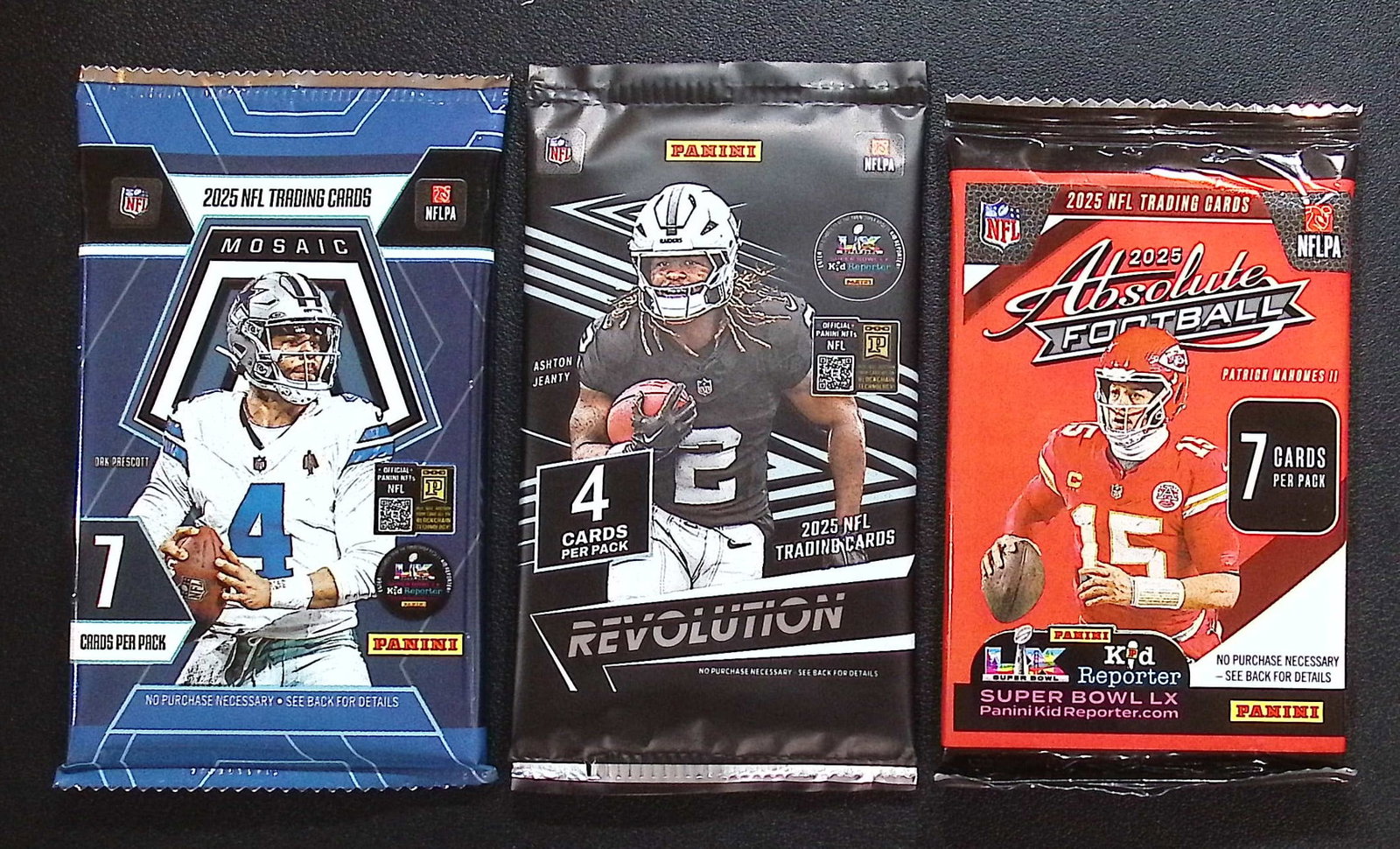 3 - 2025 Panini Football Mega Box Packs: 1 - Mosaic, 1 - Absolute, & 1 - Revolution (1 of 1)