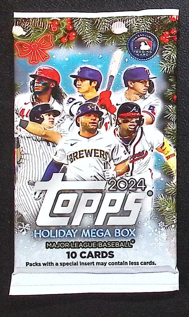 2024 Topps Baseball Holiday MEGA BOX PACK: Factory Sealed Topps Baseball MLB Trading & Sports Cards, Rookie Cards in this set are Paul Skenes , Speckled, SP, SSP, Variations, Autographs, Chrome, Refractors, 1976 Topps, Sports Cards for Sale Ne
