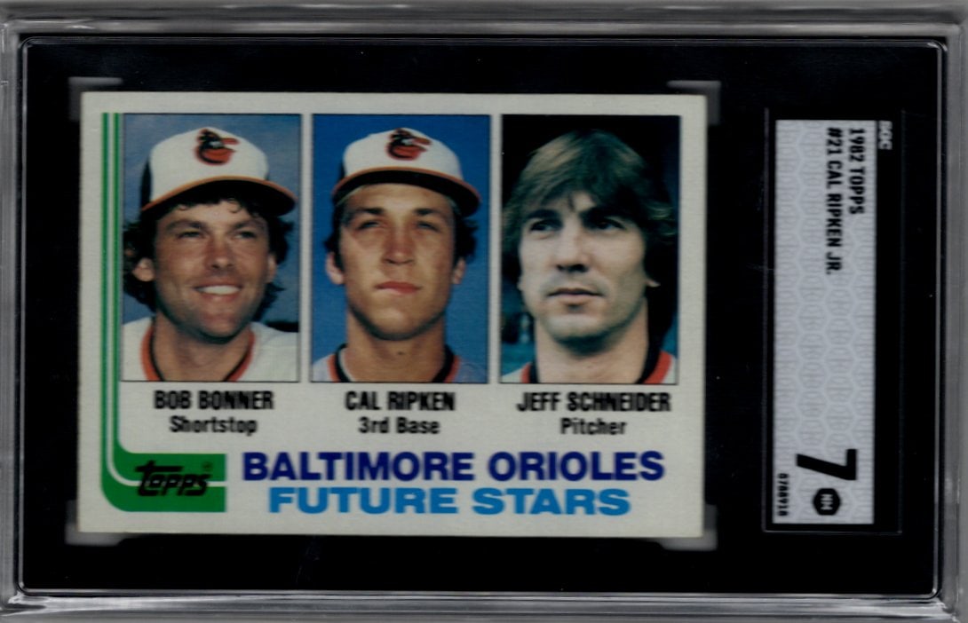Baltimore Orioles Future Stars Cal Ripken Jr. 1982 Topps #21 SGC 7: Topps Baseball MLB Trading & Sports Cards, Sports Cards for Sale Near Me, World Series & Hall of Fame Players Memorabilia, Refractors, X-Fractors, Numbered, SP, SSP, Valuable Auction Memorabilia Lots