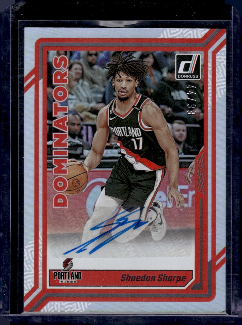Shaedon Sharpe Auto /99 2023-24 Donruss #DA-SSP Portland Trail Blazers (1 of 2)