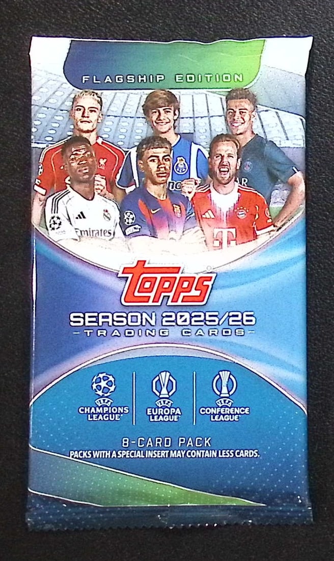2025-26 Topps UEFA Club Competitions Flagship Soccer Factory Sealed Blaster Box Pack, (1 of 1)