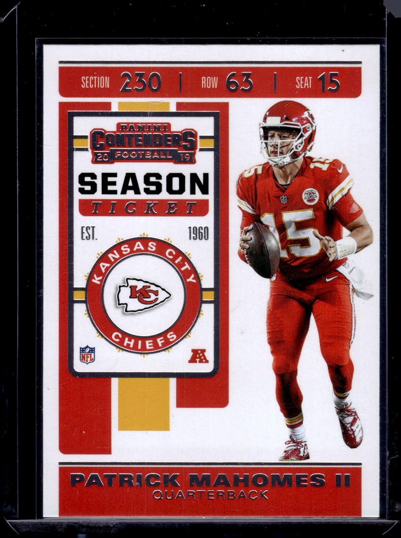 Patrick Mahomes Season Ticket 2019 Panini Contenders #39 Kansas City Chiefs (1 of 2)