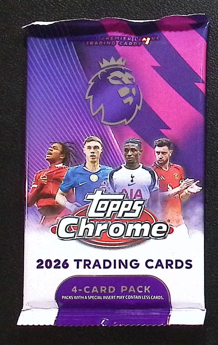 2026 Topps Chrome English Premier League Soccer Factory Sealed Blaster Box: Topps Soccer Chrome, Refractor, X-Fractor, Soccer Rookie UEFA Sports Trading Cards, Silver, SP, SSP, Wave Prizms, Numbered Cards, Soccer sports Cards for Sale Near Me, UEFA Championship & Hall of Fame