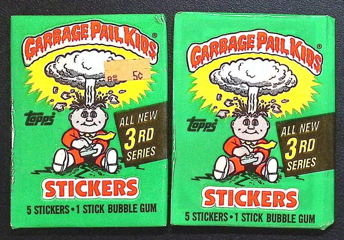 2 COUNT: 1986 Topps Vintage Garbage Pail Kids Retail Box Wax Pack - 3rd Series (1 of 1)