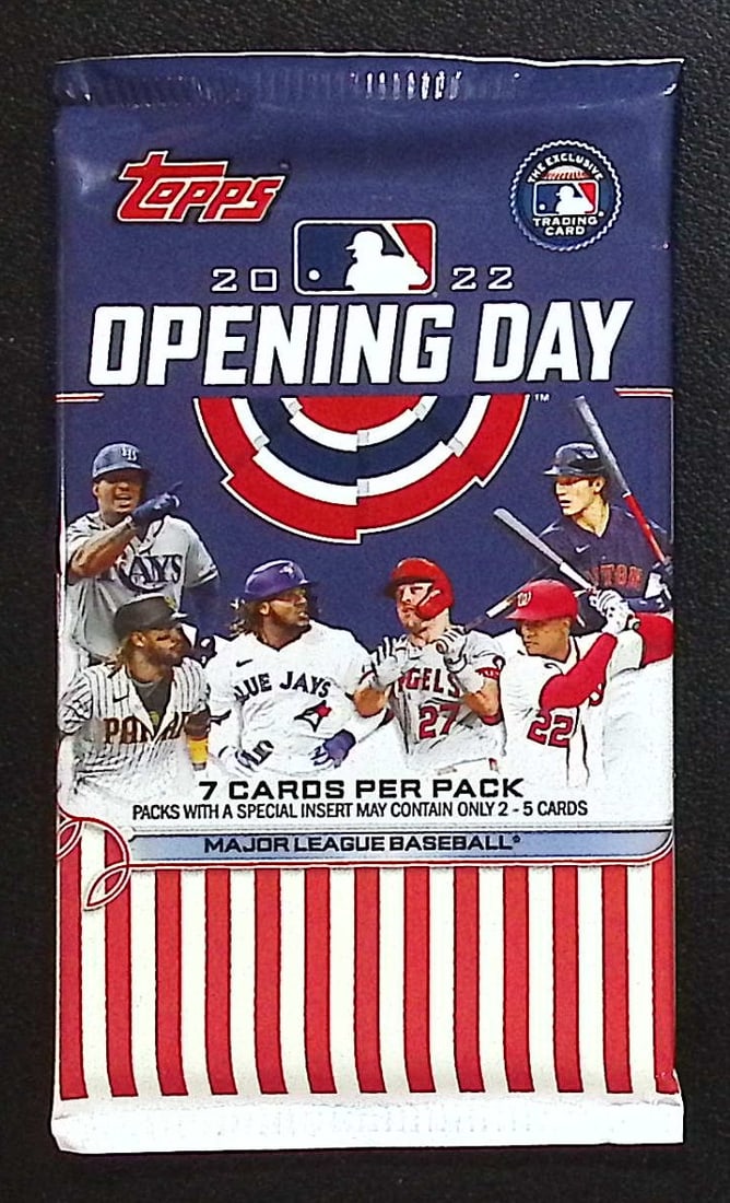 2022 Topps Opening Day Baseball HOBBY BOX PACK - MLB Sports Trading Card: Topps Opening Day Baseball MLB Trading & Sports Cards, Sports Cards for Sale Near Me, World Series & Hall of Fame Players, Auction Lots for Sale on Line, Shohei Ohtani, Sparkles, Rookie Cards, SP, SSP