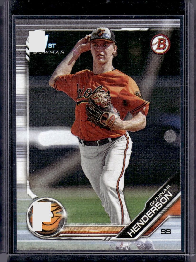 Gunnar Henderson 1st Bowman 2019 Bowman Draft #BD-22 Baltimore Orioles (1 of 2)