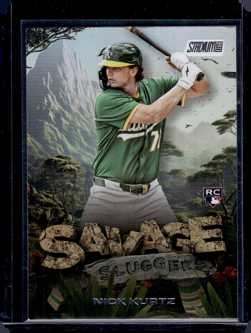 Nick Kurtz Rookie Card Savage Sluggers 2025 Topps Stadium Club #SS-21 Oakland A's: Topps Baseball MLB Trading & Sports Cards, Sports Cards for Sale Near Me, World Series & Hall of Fame Players Memorabilia, Refractors, X-Fractors, Numbered, SP, SSP, Valuable Auction Memorabilia Lots 