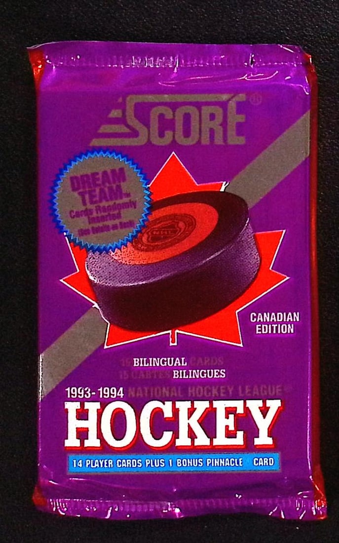 1993-94 Score Bilingual Canadian Edition Hockey Retail Box Pack: Score Vintage Hockey NHL Trading & Sports Cards, Brett Hull, Ray Bourque, Patrick Roy, Mario Lemieux, Wayne Gretzky, Old Sports Cards for Sale Near Me, Stanley Cup & Hall of Fame Players, Valuable Auc
