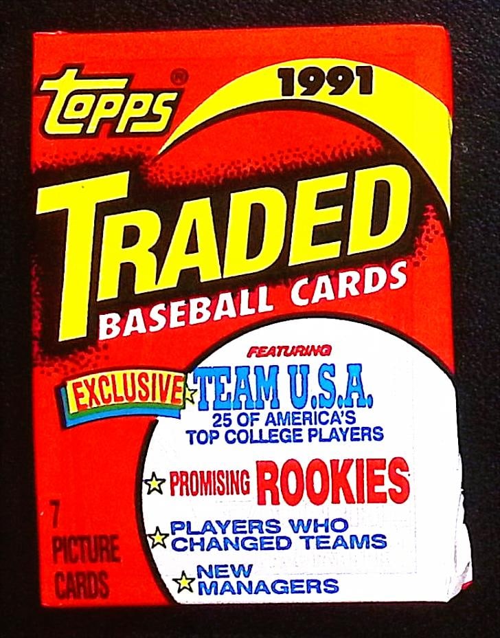 1991 Topps TRADED Series Vintage Baseball Cards Retail Box Wax Pack Sports Cards Rookie Cards (1 of 1)