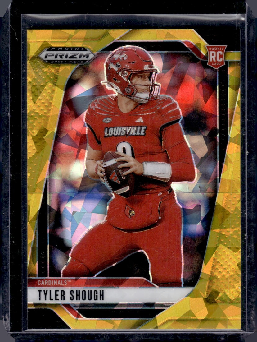 Tyler Shough Rookie Card Gold Cracked Ice 2025 Prizm Draft Picks #49: Panini Select, Prizm, Mosaic, Contenders, Zenith, Phoenix, Illusions, Absolute, Rookie NFL Sports Trading Cards, SP, SSP, Cards, Football Cards for Sale Near Me, Superbowl & Hall of Fame Player Cards,