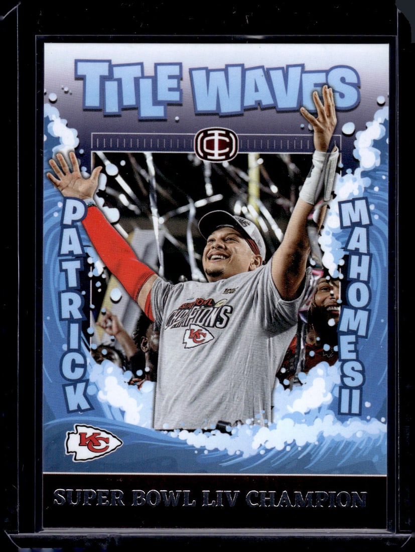 Patrick Mahomes Title Waves 2025 Panini Icon Collection Mahomes #TW-2 Chiefs: Panini Select, Prizm, Mosaic, Contenders, Zenith, Phoenix, Illusions, Absolute, Rookie NFL Sports Trading Cards, SP, SSP, Cards, Football Cards for Sale Near Me, Superbowl & Hall of Fame Player Cards,