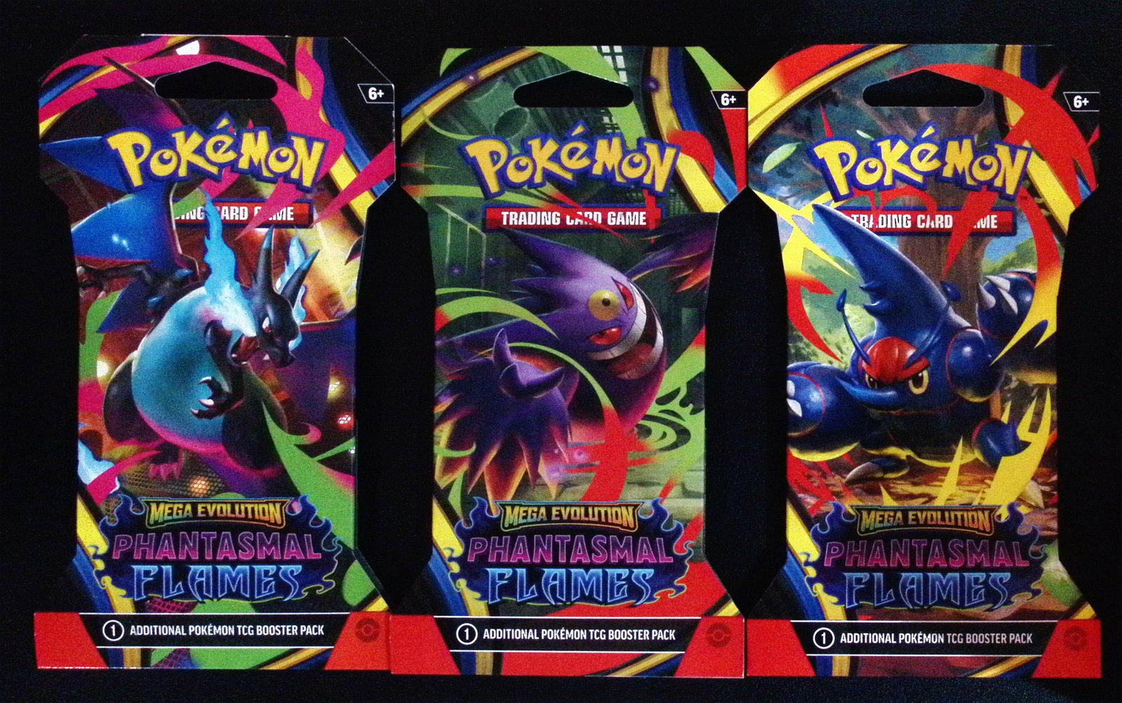 3 COUNT: 2025 Pokemon Phantasmal Flames Sleeved Booster Packs: Pokemon Trading Card Game Cards, Charizard, Pikachu, Mewto, EX, Referse Holo, Holo Rare Cards, Secret Rare Cards, Full Art Cards, Evee, 3 Stars Ultra Rare Cards, Double Rare, Illustration Rare, Specia