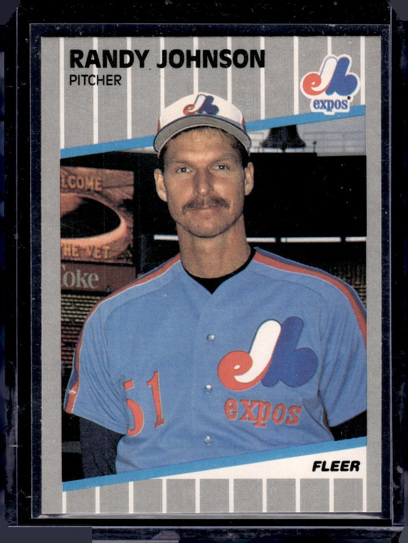 Randy Johnson Rookie Card 1989 Fleer #381 Montreal Expos: Fleer Baseball MLB Trading & Sports Cards, Old Sports Cards for Sale Near Me, Auction Memorabilia Lots for Sale On Line, World Series & Hall of Fame Players