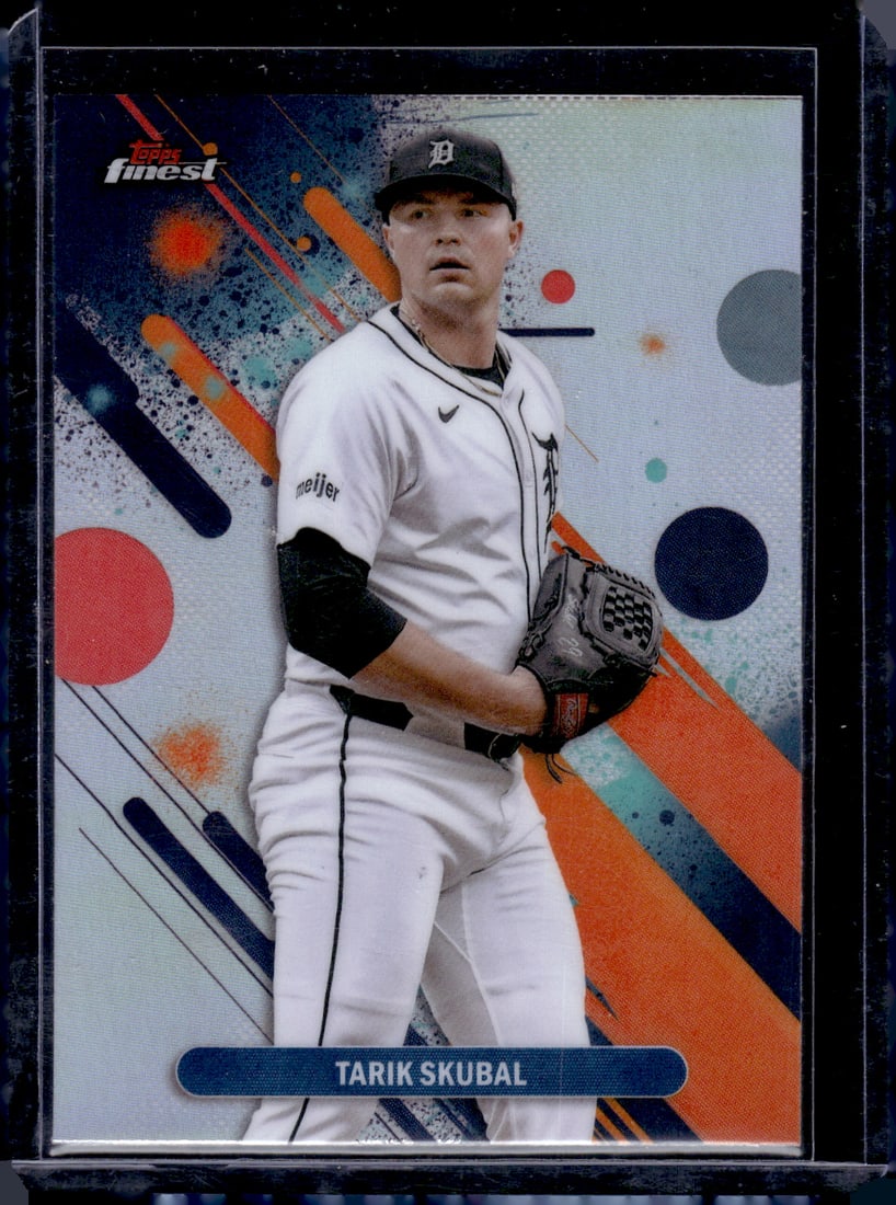 Tarik Skubal Refractor 2025 Topps Finest #90 Detroit Tigers: Topps Baseball MLB Trading & Sports Cards, Sports Cards for Sale Near Me, World Series & Hall of Fame Players Memorabilia, Refractors, X-Fractors, Numbered, SP, SSP, Valuable Auction Memorabilia Lots 