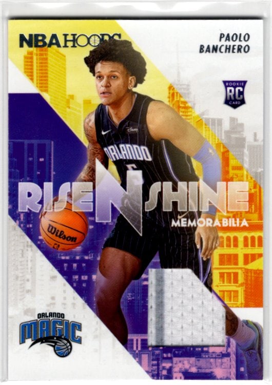 Paolo Banchero Rookie Card Patch 2022-23 Panini NBA Hoops #RS-PBO Orlando Magic (1 of 2)