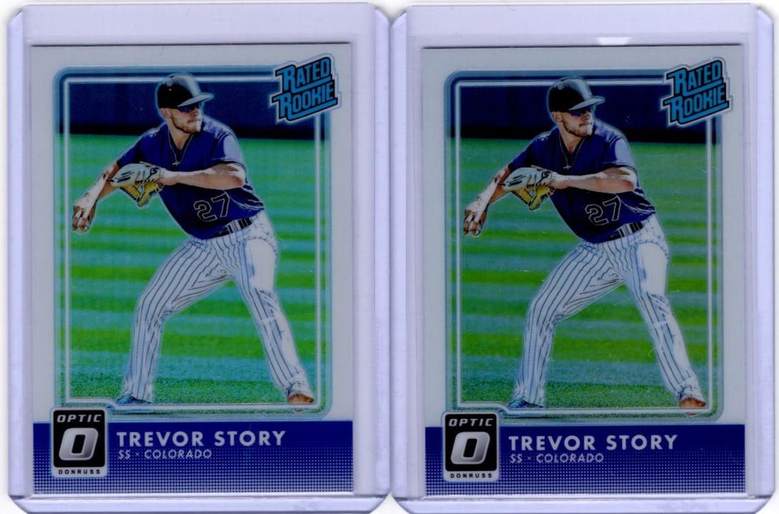 Lot of 2 Trevor Story Holo Prizm Rookie Cards 2016 Donruss Optic #53 Rockies, Red Sox: Panini Baseball MLB Trading & Sports Cards, Sports Cards for Sale Near Me, Prizm, Mosaic, Select, SP, SSP, Auction Memorabilia Lots for Sale On Line, World Series & Hall of Fame Players