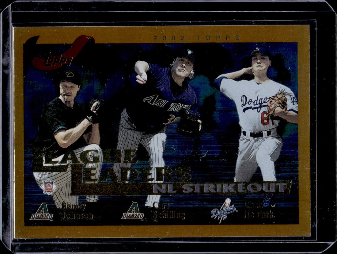 Randy Johnson/Curt Schilling League Leaders 2002 Topps #348: Topps Baseball MLB Trading & Sports Cards, Sports Cards for Sale Near Me, World Series & Hall of Fame Players Memorabilia, Refractors, X-Fractors, Numbered, SP, SSP, Valuable Auction Memorabilia Lots 