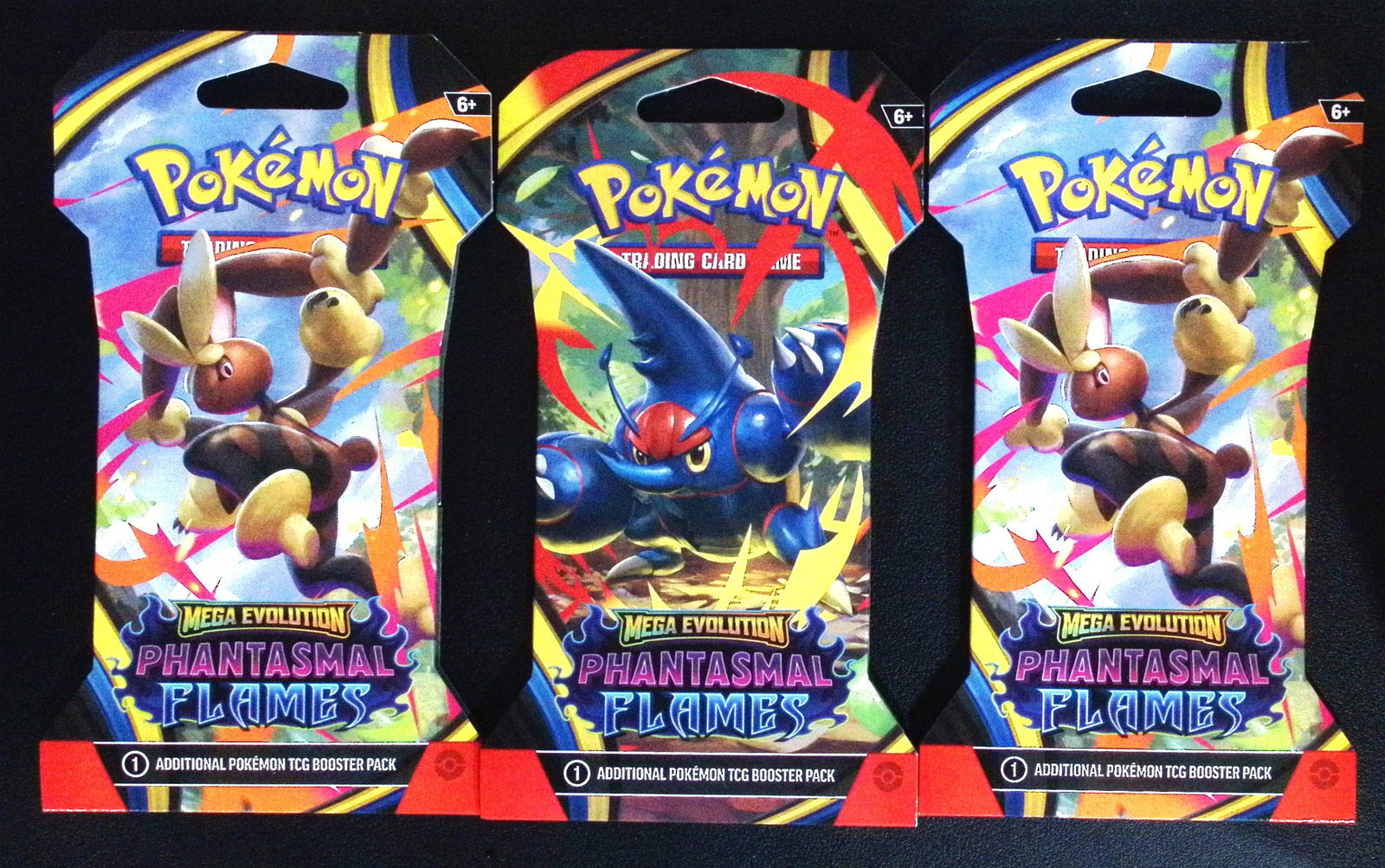 3 COUNT: 2025 Pokemon Phantasmal Flames Sleeved Booster Packs: Pokemon Trading Card Game Cards, Charizard, Pikachu, Mewto, EX, Referse Holo, Holo Rare Cards, Secret Rare Cards, Full Art Cards, Evee, 3 Stars Ultra Rare Cards, Double Rare, Illustration Rare, Specia