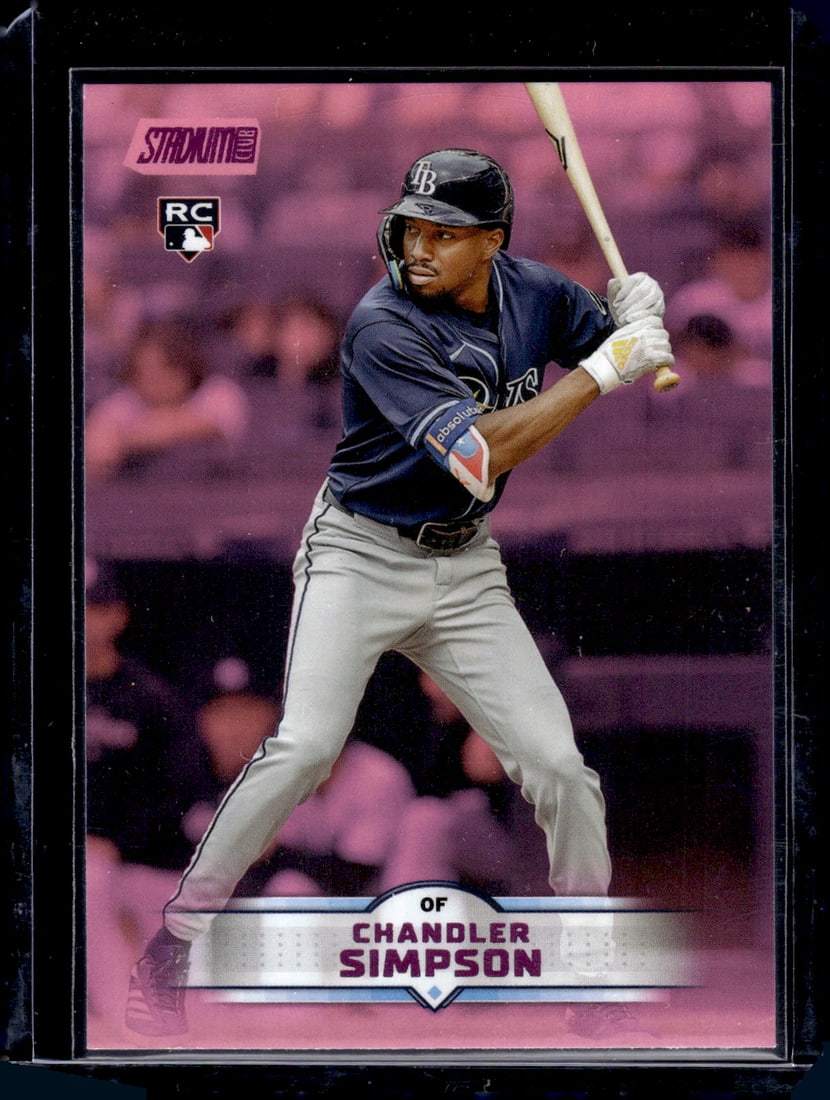 Chandler Simpson Rookie Card Pink Foil 2025 Topps Stadium Club #103 Tampa Bay Rays: Topps Baseball MLB Trading & Sports Cards, Sports Cards for Sale Near Me, World Series & Hall of Fame Players Memorabilia, Refractors, X-Fractors, Numbered, SP, SSP, Valuable Auction Memorabilia Lots 