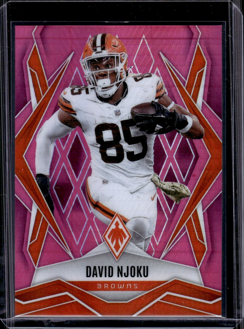 David Njoku Pink Hyper /299 2025 Panini Phoenix #110 Cleveland Browns: Panini Select, Prizm, Mosaic, Contenders, Zenith, Phoenix, Illusions, Absolute, Rookie NFL Sports Trading Cards, SP, SSP, Cards, Football Cards for Sale Near Me, Superbowl & Hall of Fame Player Cards,