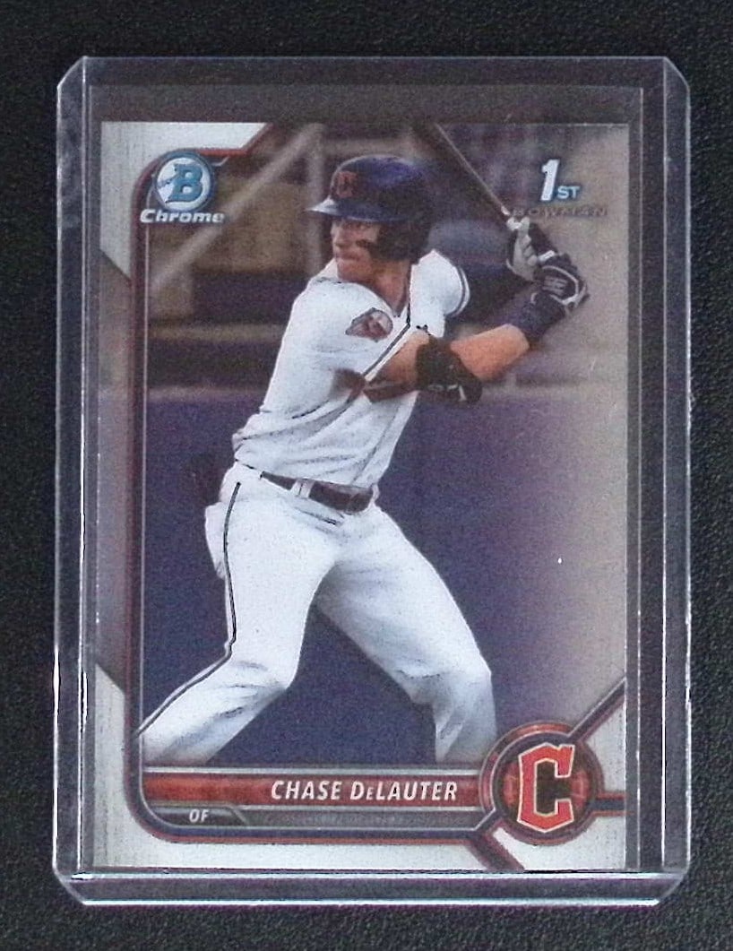 Chase DeLauter 1st Bowman 2022 Bowman Chrome Draft #BDC-49 Guardians (1 of 2)